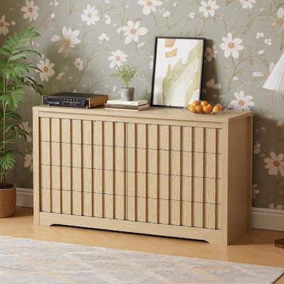 8 Drawers Fluted Dresser, with Handleless