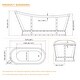 preview thumbnail 10 of 15, 66'' W,69 GALLONS Freestanding Acrylic Soaking Bathtub With Drain And Overflow Holes