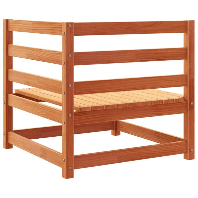 vidaXL Garden Sofa Set Wax Brown Solid Pine Wood Large Modular - 27.6 x 27.6 x 26.4 in