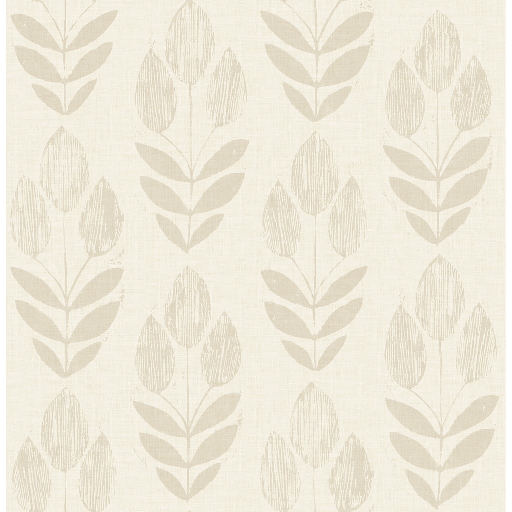NuWallpaper Cream Folk Tulip Peel & Stick Wallpaper - 216 x 20.5 x 0.025