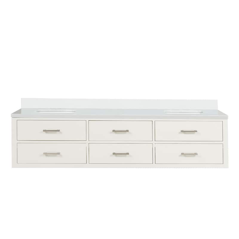 Castor 60 in W x 22 in D Black Double Bath Vanity and Cultured Marble Top - 80 - White