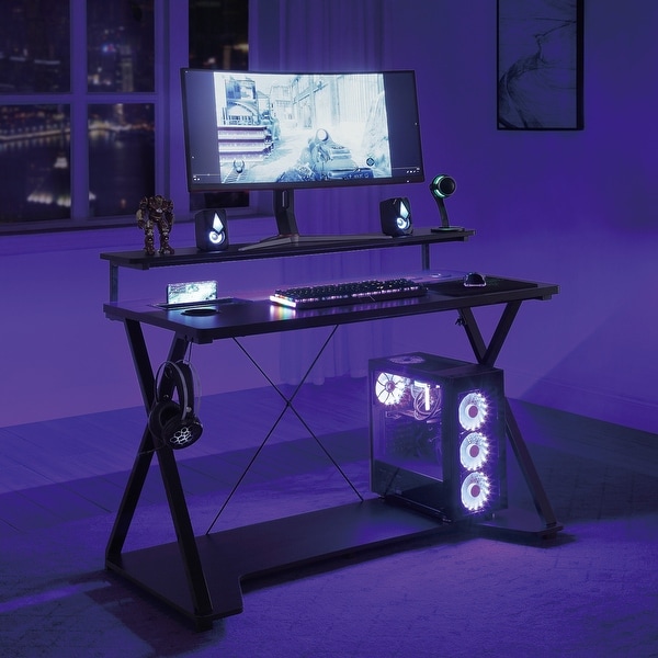 Checkpoint Ghost Battlestation Gaming Desk with RGB LED Lights. Opens flyout.