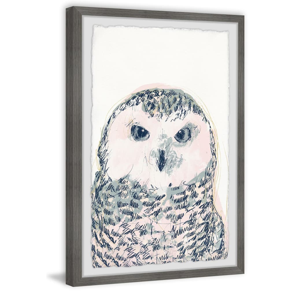 Funky Owl Portrait IV Framed Wall Art, Elegant Home Touch - Sophisticated Artwork for Refined Décor