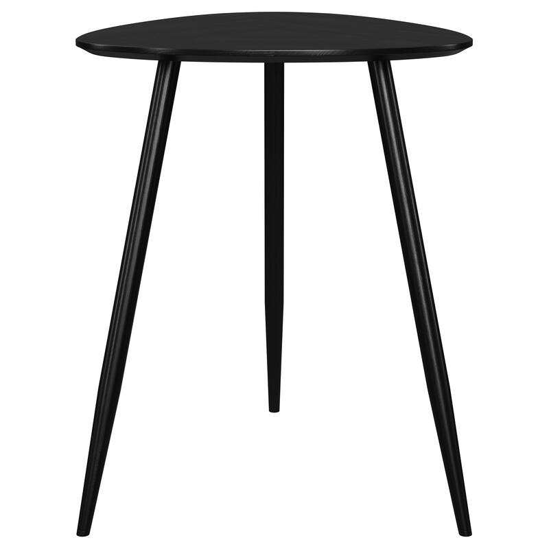 Xander Black Triangular Solid Wood End Table