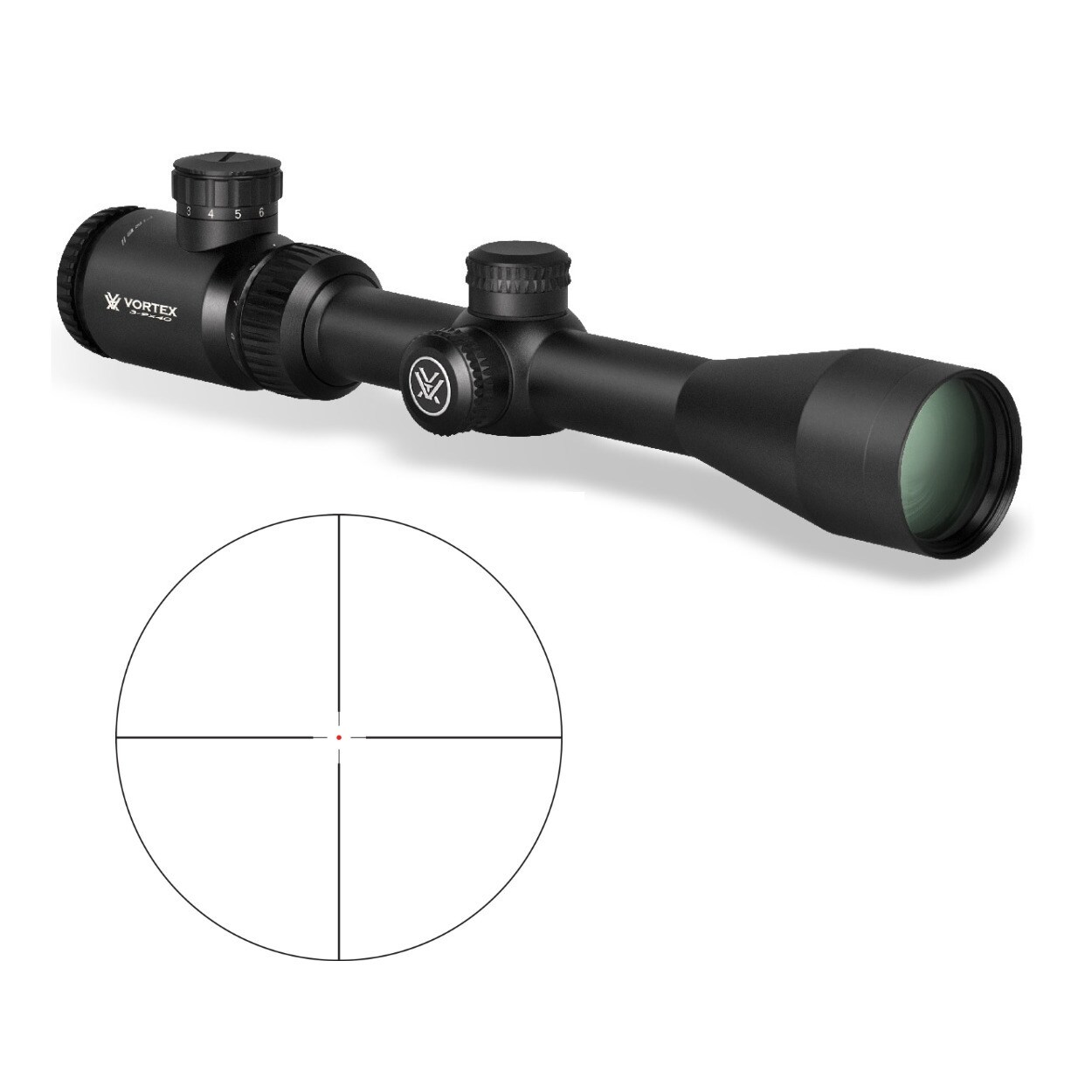 Vortex Crossfire II 3-9x40 Riflescope (V-Brite MOA Reticle) - Bed