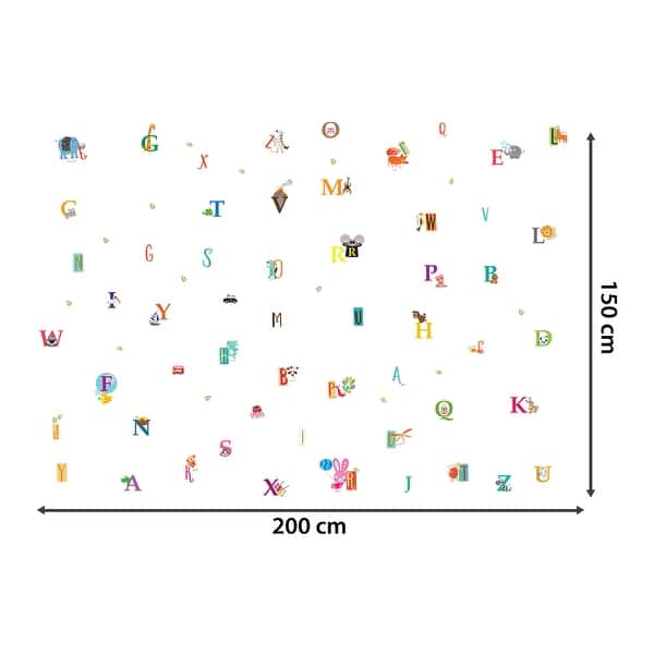 Walplus Mini Happy Alphabet Children Wall Sticker Decal Nursery Decor