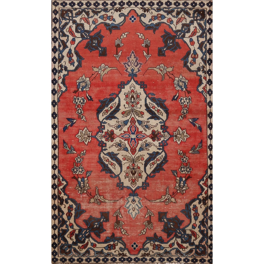 Hand Knotted Oriental 100% Wool Carpet Traditional Floral Red Bakhtiari Area Rug - 5' 8'' X 3' 4''
