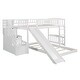 preview thumbnail 6 of 6, White Stairway Twin Over Twin Bunk Bed with Two Drawers and Slide