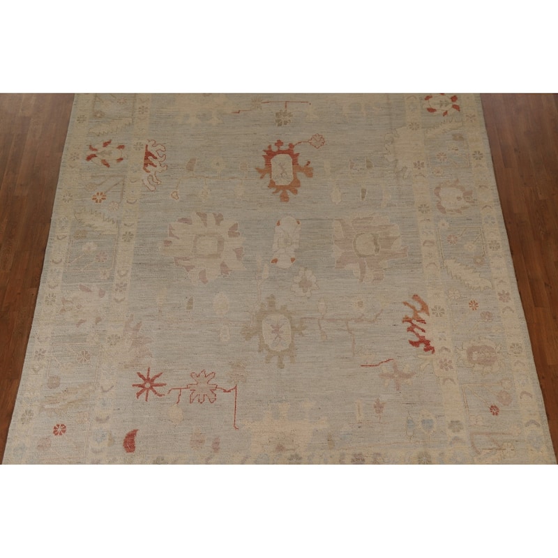 Vegetable Dye Oushak Turkish Area Rug Handmade Wool Oriental Carpet - 8'11"x 12'10"