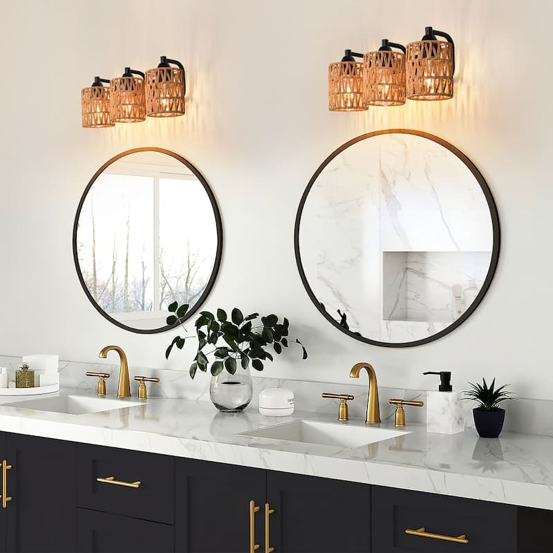 Rattan Vanity Light