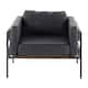 Option Black Faux Leather/Brown Wood/Black Metal
