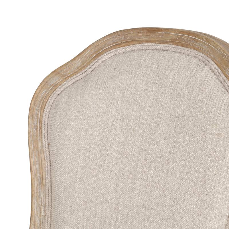 Roomfitters Upholstered Swivel Office Desk Chair with Adjustable Height and Wood Frame, Beige+Natural