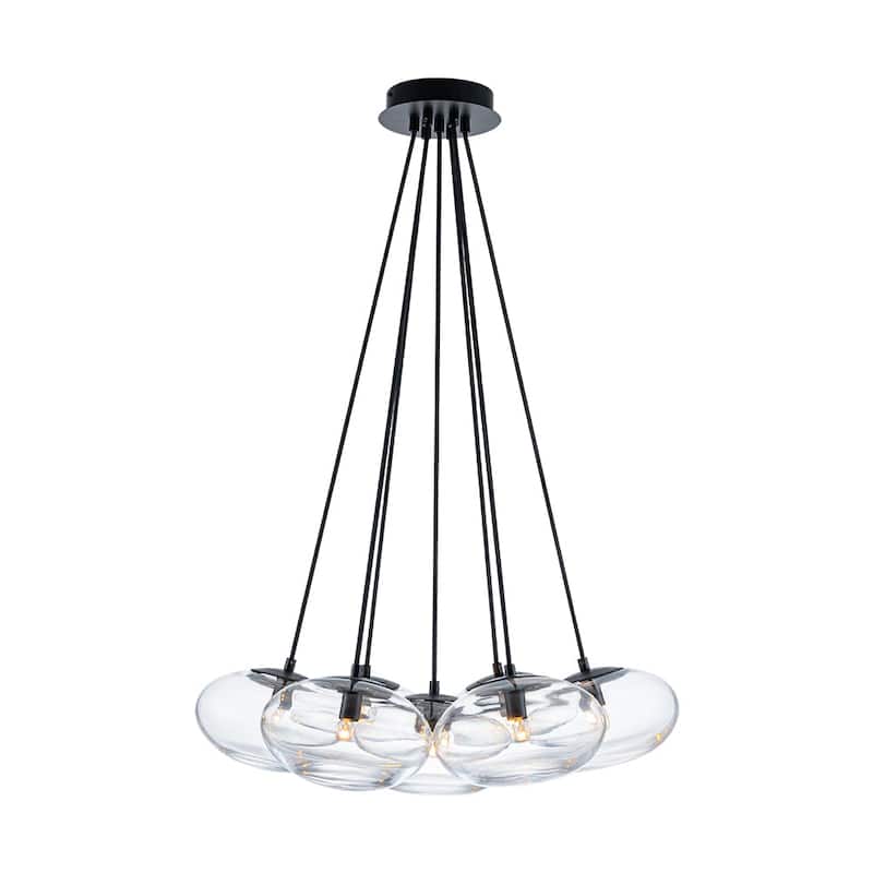 Minimalist 7-Light Glass Globe Bubble Cluster Pendant Chandelier