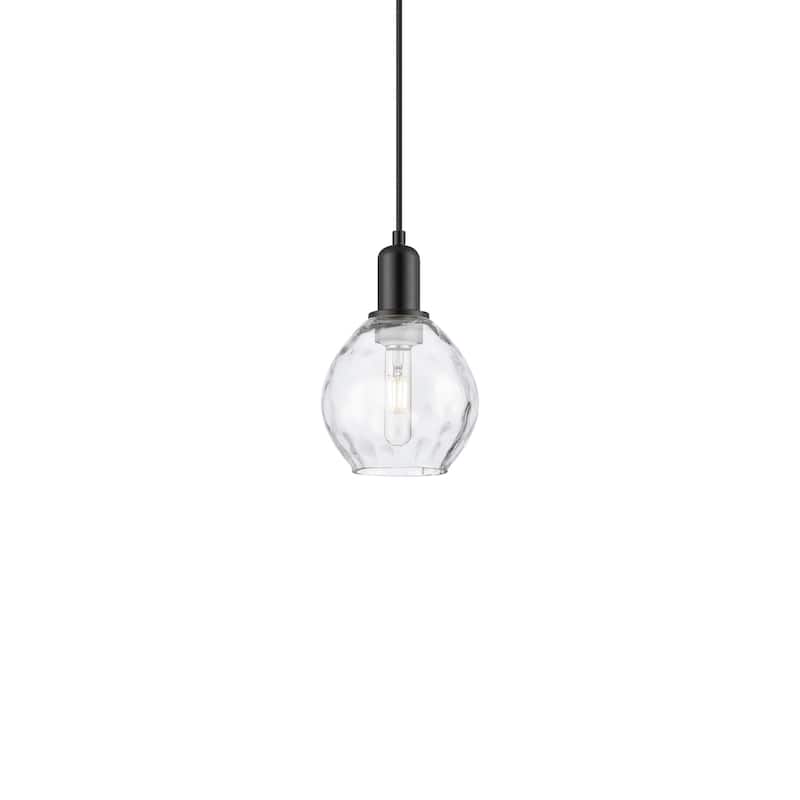 Innovations Lighting 716-1P-10-6 Waverly Pendant Waverly 6" Wide Mini - Matte Black / Clear