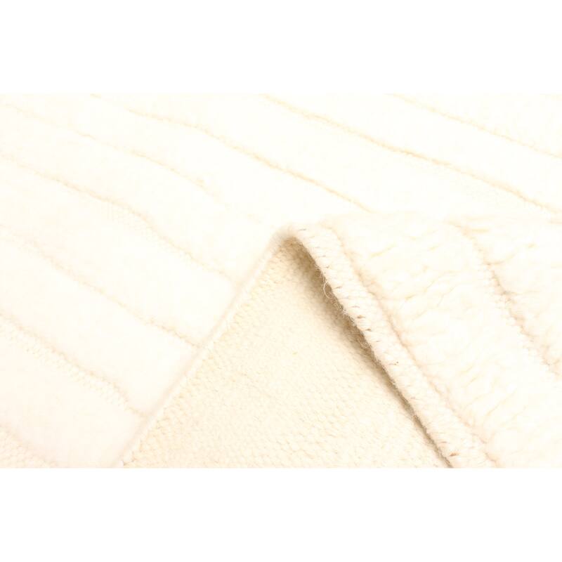 ECARPETGALLERY Hand-knotted Tangier Cream Wool Rug - 5'1 x 7'11