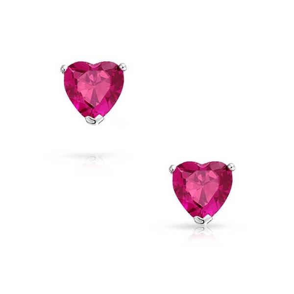 heart shaped ruby earrings