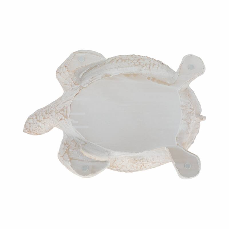 Resin Coastal Style Sea Turtle Sculpture with Woven Shell Texture