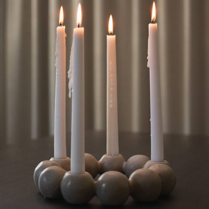 Bright Candle Holder Beige