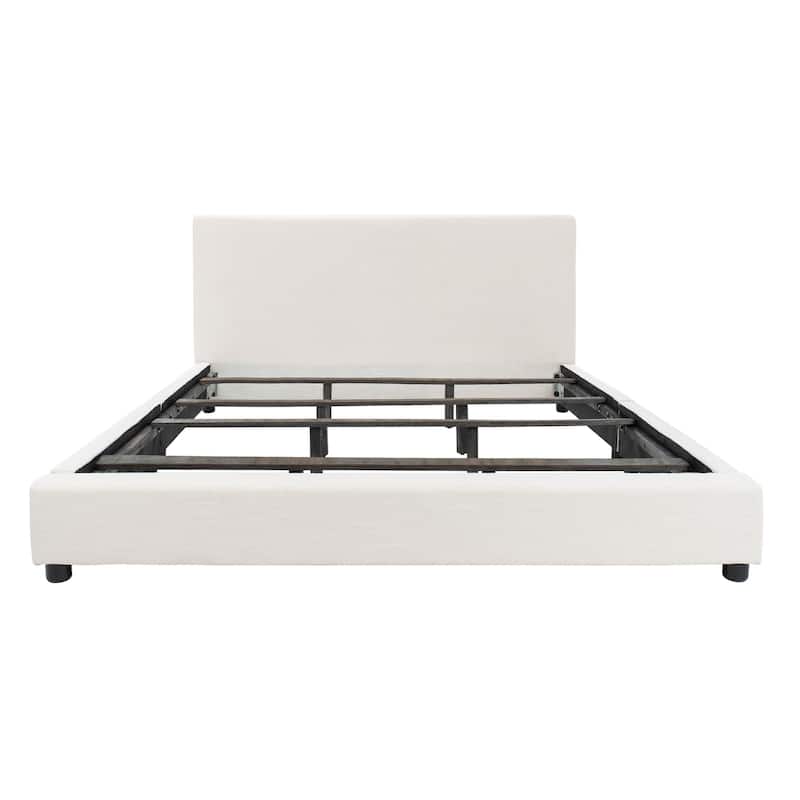 SAFAVIEH Thereze Linen Upholstered Platform Bed