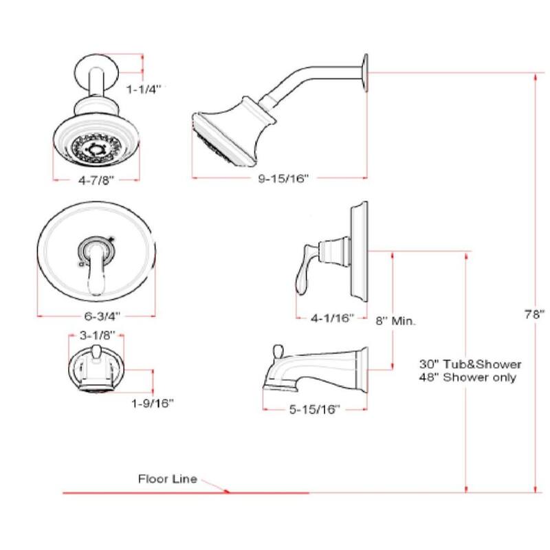 Design House Single Handle Tub and Shower Pressure Balanced with Multi