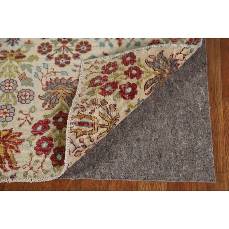 Hand Knotted Oriental 100% Wool Carpet Traditional All-Over Beige & Ivories Ziegler Area Rug - 9' 9'' X 6' 5''