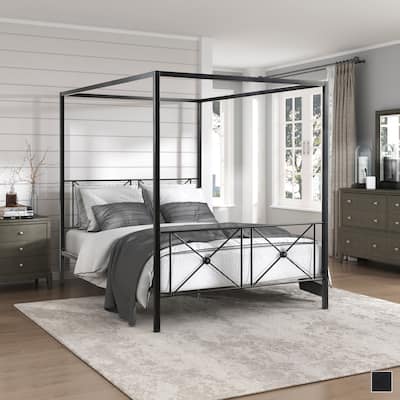 Marnie Double-Cross Canopy Metal Bed