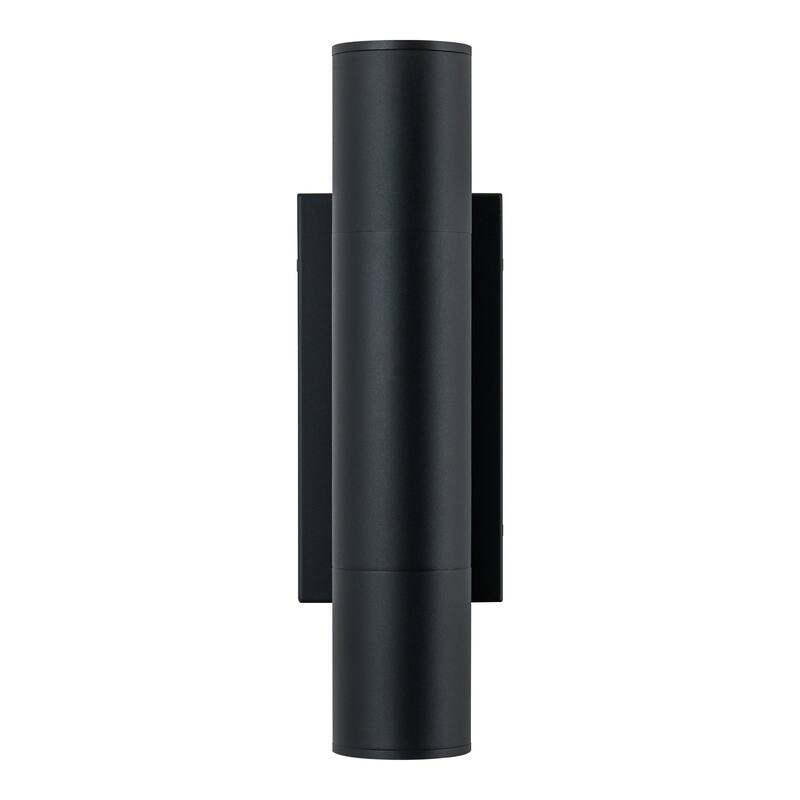 4.5" Modern Black/Gold Cylinder Integrated LED 3000K Up and Down Waterproof Outdoor Wall Armed Sconce