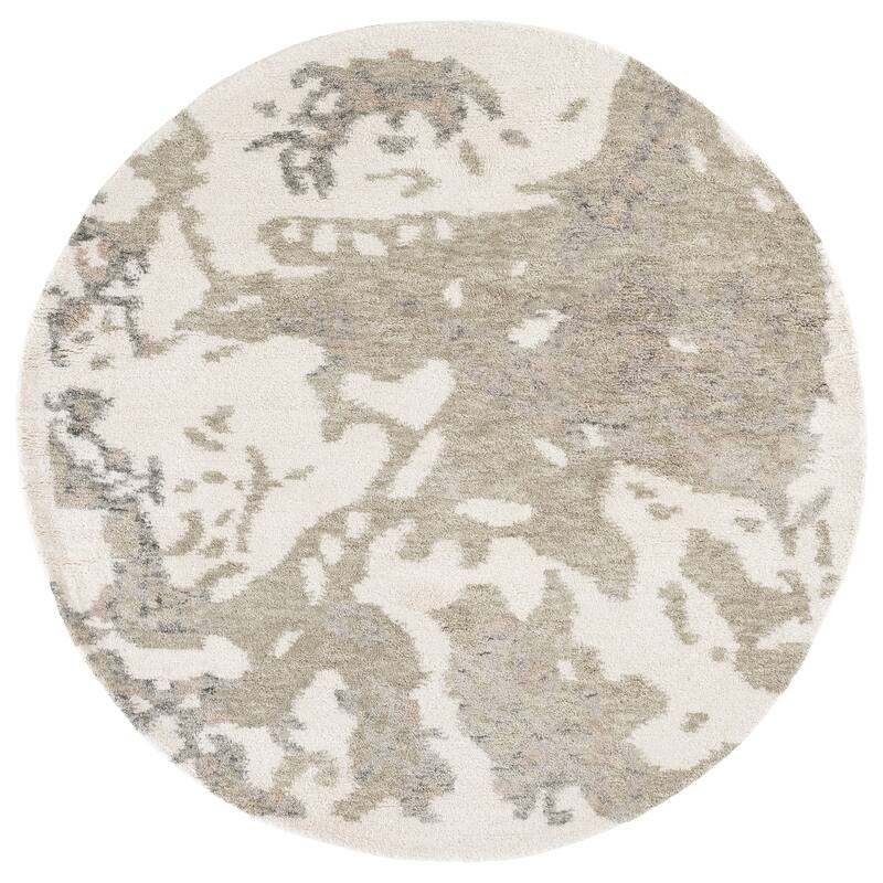 SAFAVIEH Handmade Harvest Kallirroi Wool Rug - 6' Round - Ivory/Green