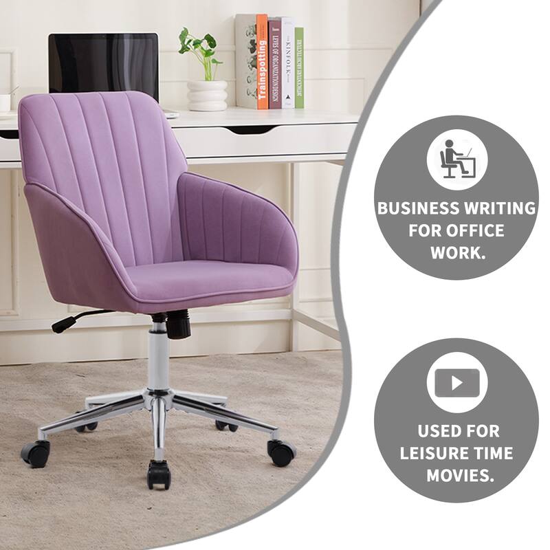 Modern Adjustable Office Chair, Ergonomic Swivel Chair with Memory Foam Seat Cushion, for Bedroom Use