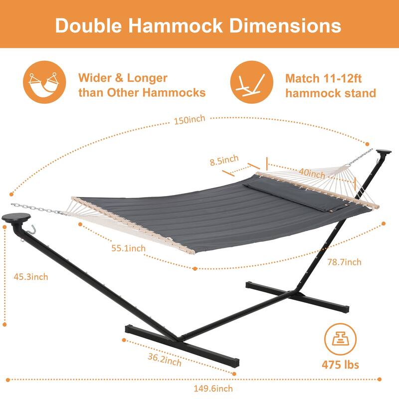 12 ft. Hammock with Stand - 149.6*55.1*45.3