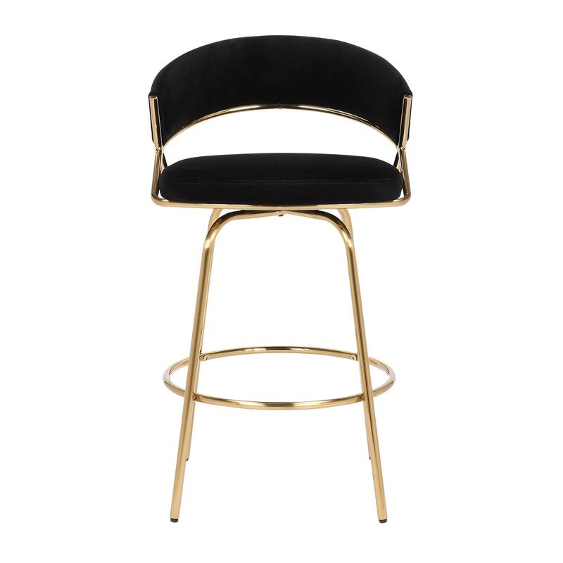 Silver Orchid Tatyana 26" Upholstered Counter Stool with Metal Legs (Set of 2)