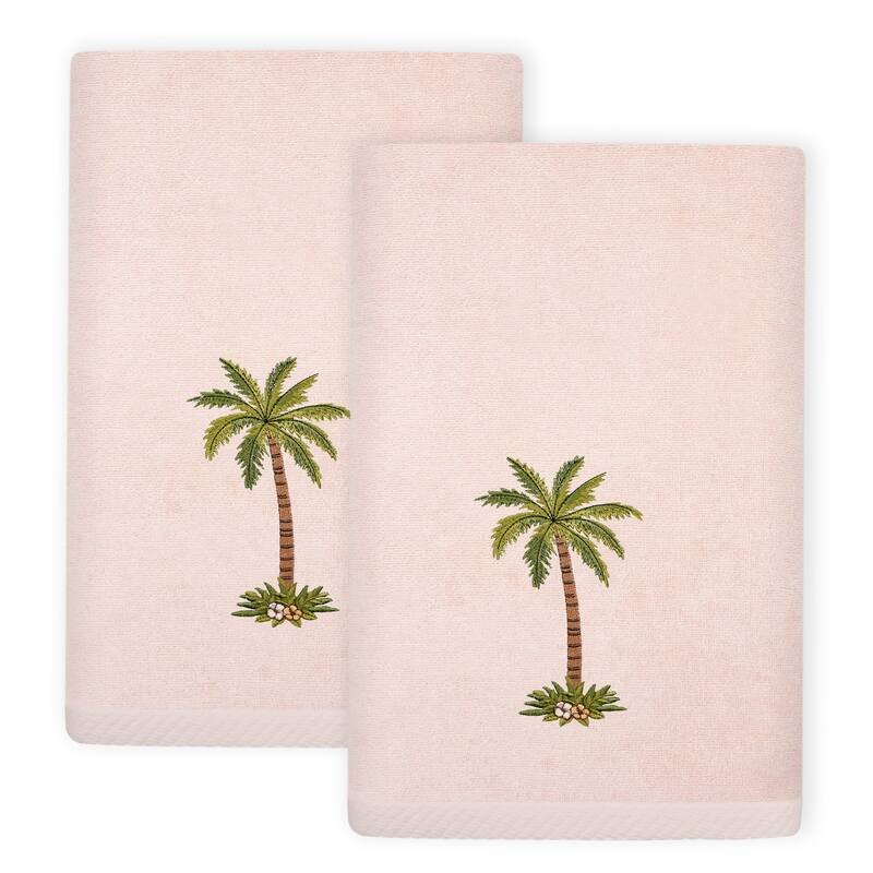 Authentic Hotel and Spa Turkish Cotton Palmera 2PC Fingertip Towel Set - Blush