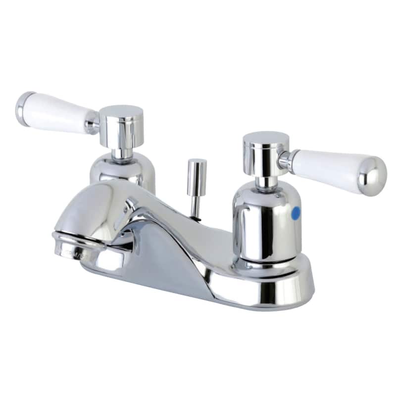 Kingston Brass Paris 1.2 GPM Centerset Bathroom Faucet with Porcelain - Polished Chrome