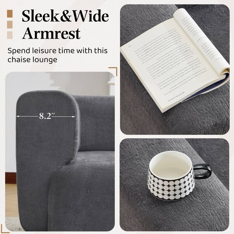 Bezseller Modern Chaise Lounge - Upholstered Sofa with Pillows for Bedroom & Living Room