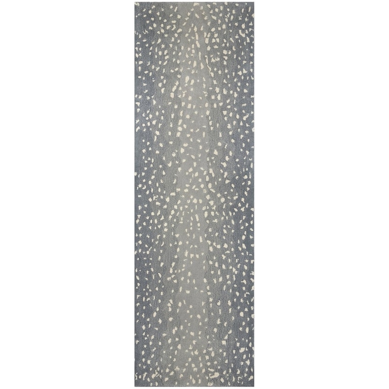 Erin Gates by Momeni Woodland Antelope Print Hand-tufted Wool Area Rug - 2'6" X 8' Runner - Grey - Runner