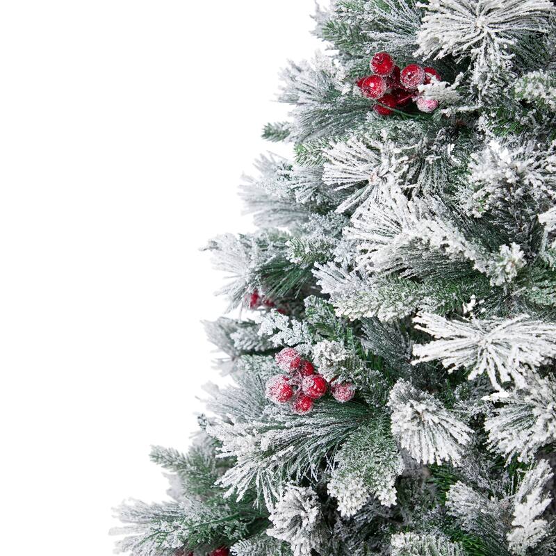 Real Touch™️ Heavily Flocked Whittaker Spruce Full Artificial Christmas Tree - 6.5' -Unlit - 6.5 Foot