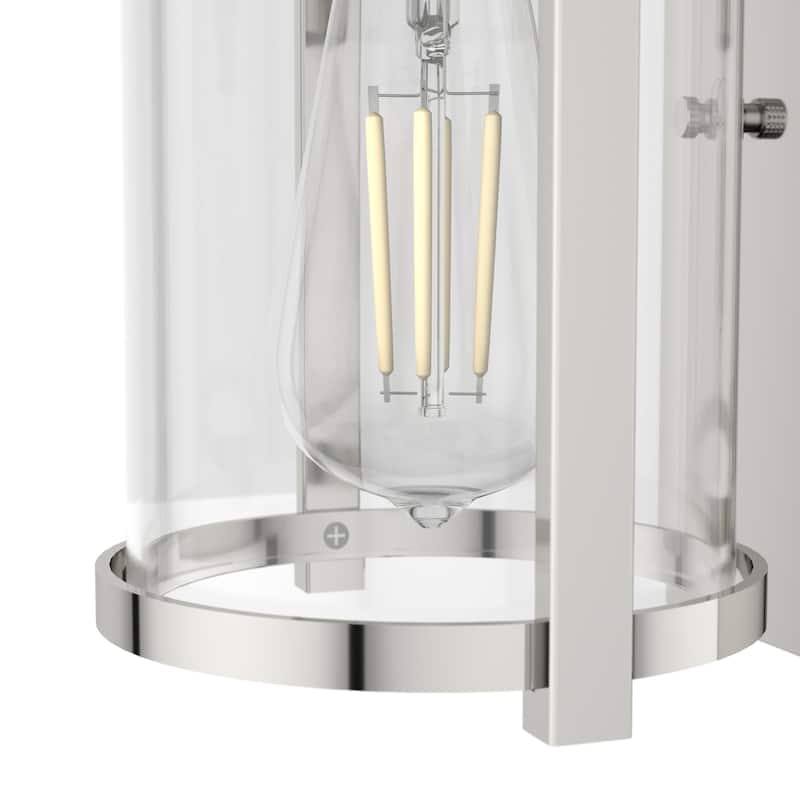 Hunter Astwood 1-Light Wall Sconce, Clear Glass, Damp-Rated, Bath or Hall Light - Contemporary, Transitional, Art-Deco