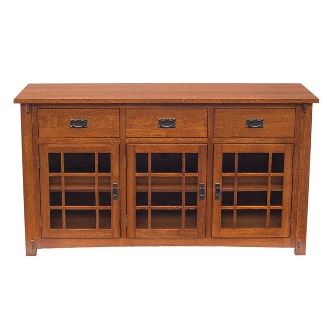 Craftsman Mission Solid Oak Sideboard - 65"