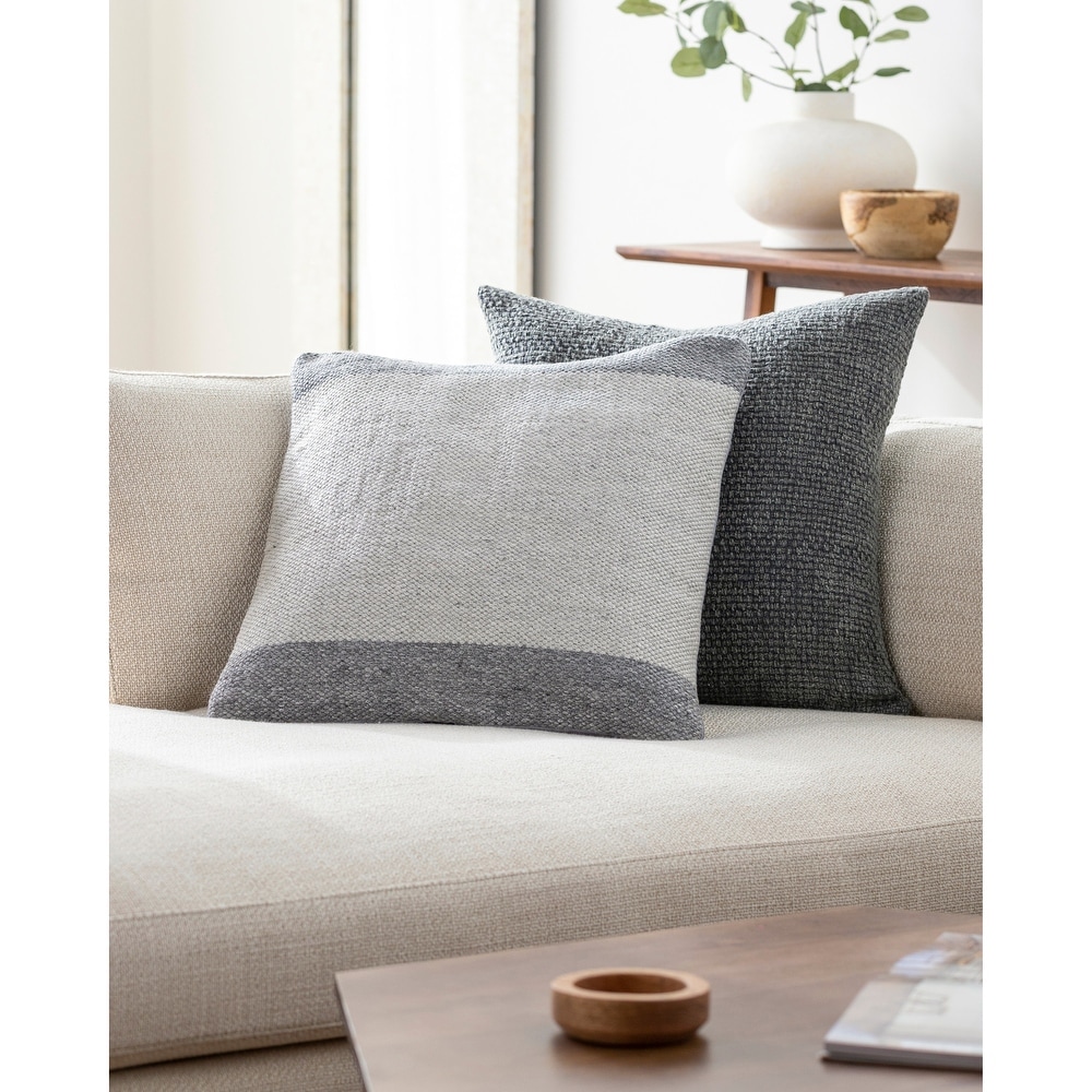 Donna Sharp Throw Pillow - Chunky Knit Grey Contemporary Decorative Throw  Pillow with Giant Knit Stitching Pattern - Square