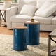 preview thumbnail 62 of 68, Glitzhome Industrial Farmhouse Round Storage Side Tables (Set of 2)