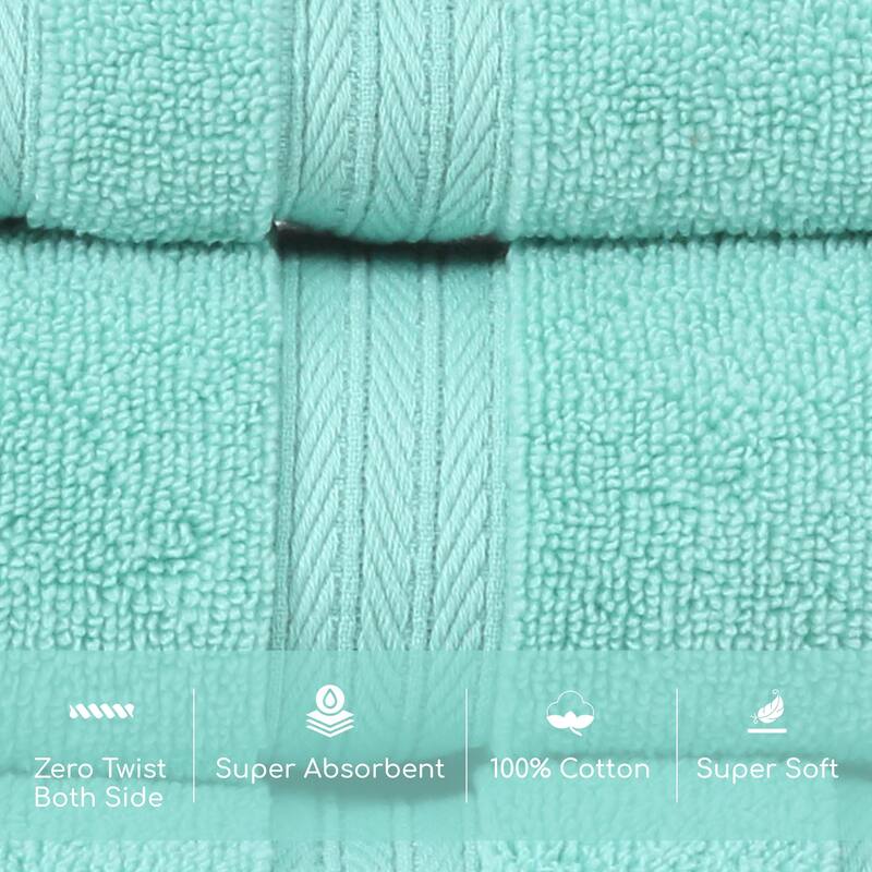 Home Weavers Elegance Essentials 550GSM Cotton Zero Twist Super Absorbent Hand Towel Set of 4