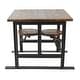 preview thumbnail 24 of 37, Brown Teak Wood Dining Table with Two, Four or Eight Attached Seats