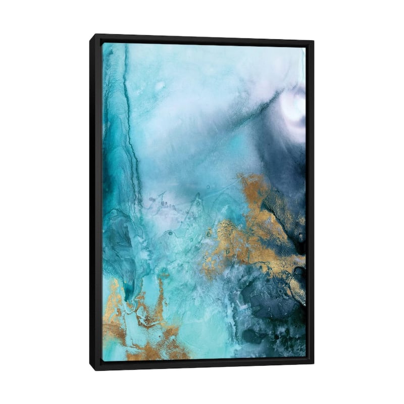 iCanvas "Gold Under The Sea I" by Eva Watts Framed Canvas Print - Black - 40x26
