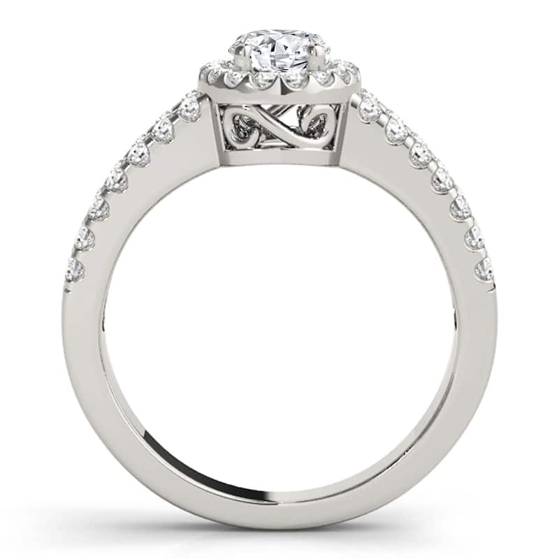 Auriya 14k White Gold Lab Grown Oval Diamond Halo Engagement Ring 0.50 to 5.00 ct. tw. (F-G VS)