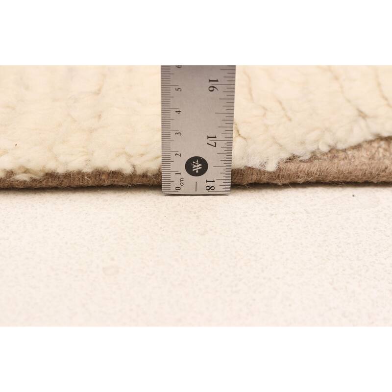 ECARPETGALLERY Hand-knotted Tangier Cream Wool Rug - 5'1 x 8'5