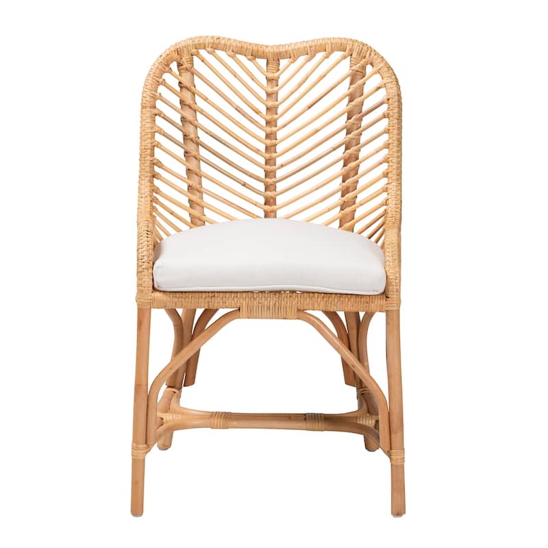 Arween Modern Bohemian Natural Brown Rattan Counter Stool