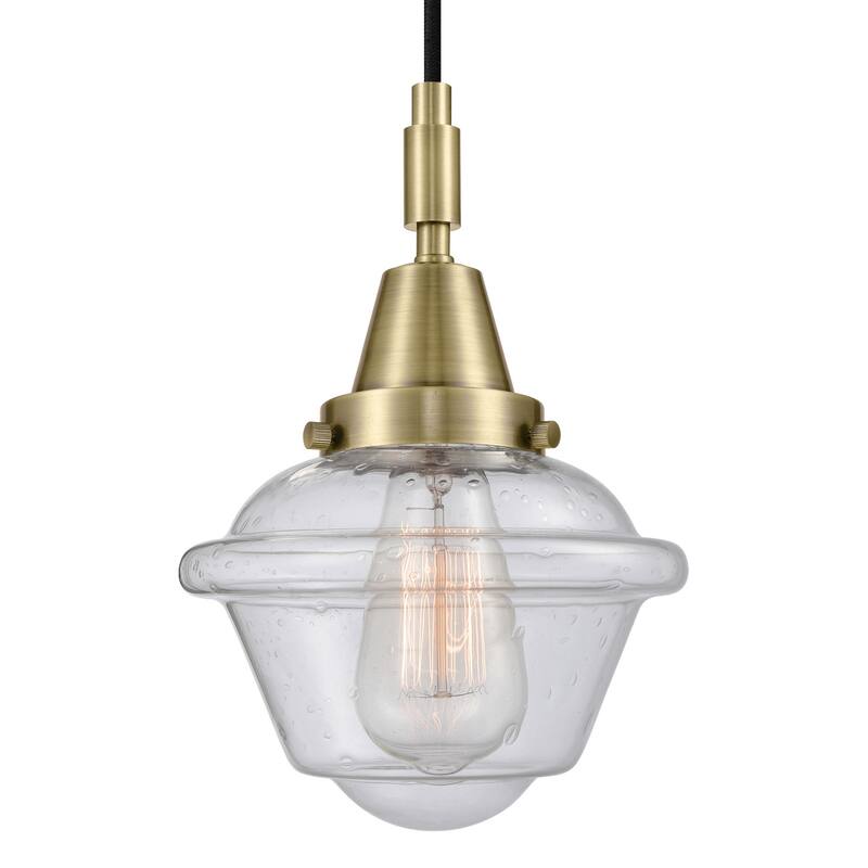 Innovations Lighting 447-1P-G534 Oxford 7" Wide Mini Pendant with - Antique Brass