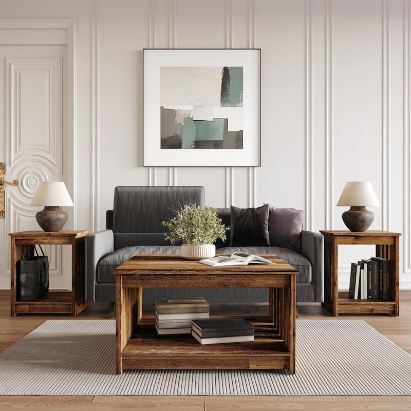 Clayfell Nashua 3 Piece of Coffee Table Set - Brown