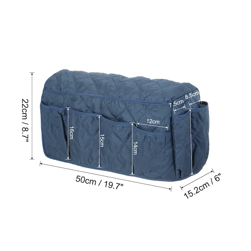 Sofa Armrest Organizer with 14 Pockets for Cell Phone Magazines