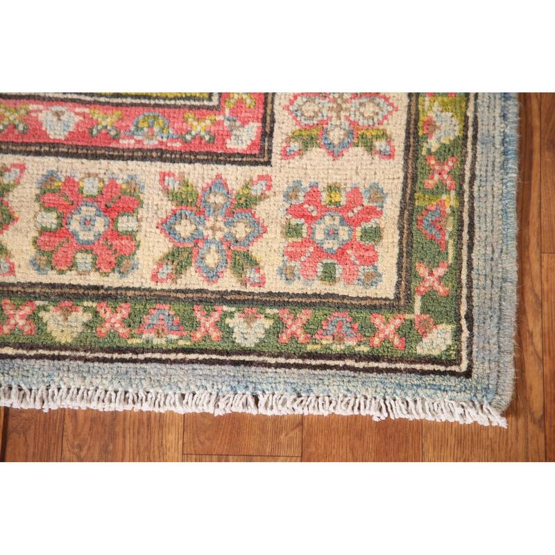 Geometric Kazak Oriental Accent Rug Handmade Wool Carpet - 2'8" x 4'1"
